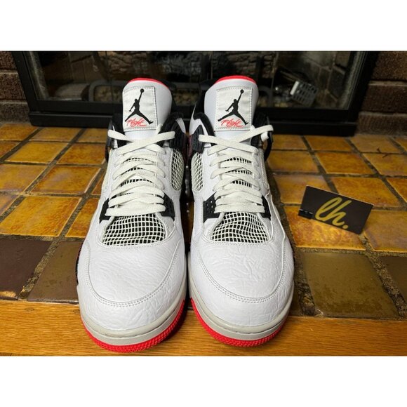 Mens 18 Air Jordan 4 Retro Pale Citron Flight Nostalgia Basketball Shoes - Picture 3 of 9